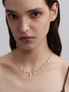 OLIO E ACETO Tanabata Special Collection Sterling Silver Rhodonite Beaded Pendant Necklace OLIO-OA13N39-YFC Silver/Pink Orange